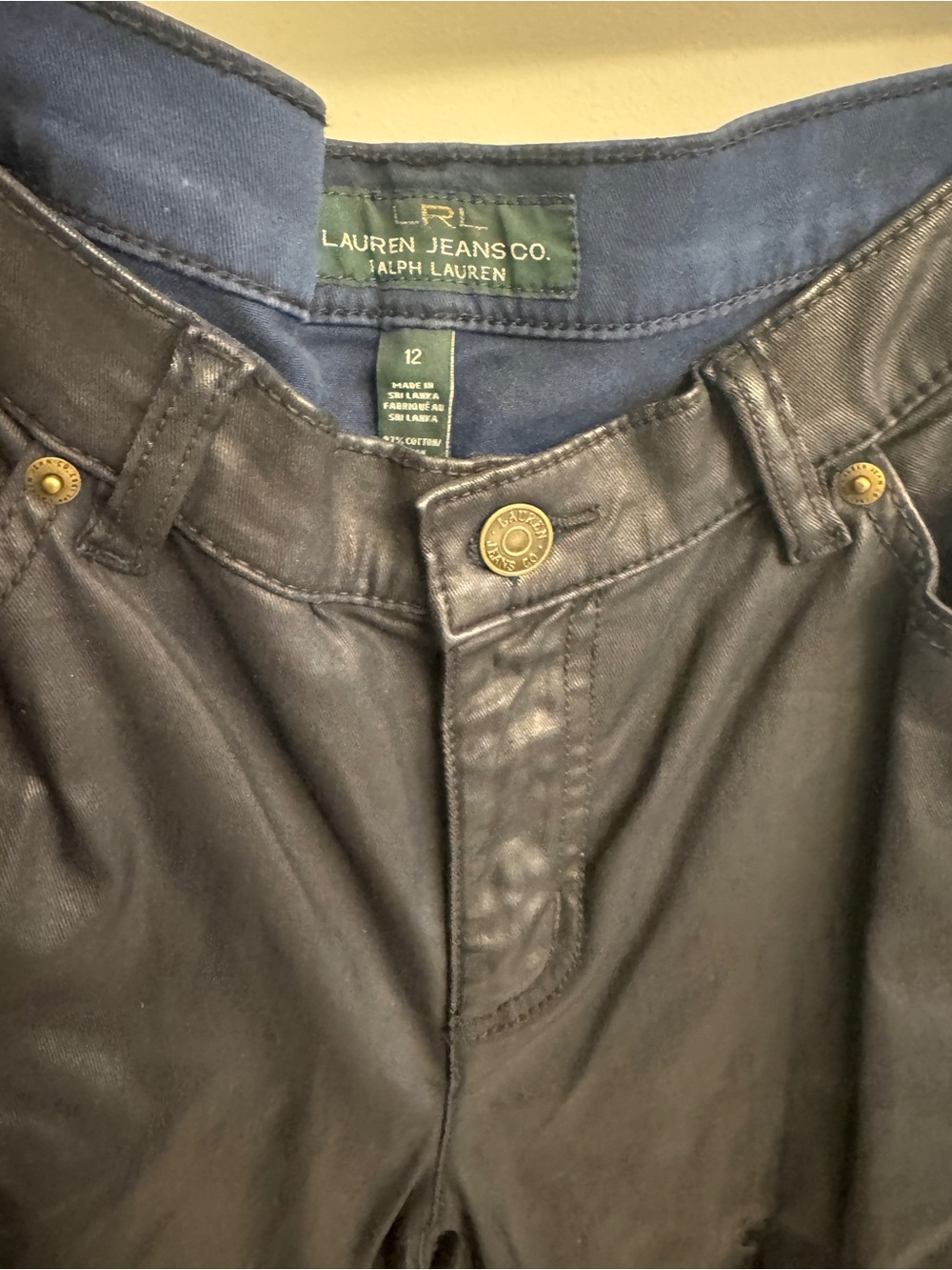 Lauren Jeans Co. Ralph Lauren Black Coated Jeans